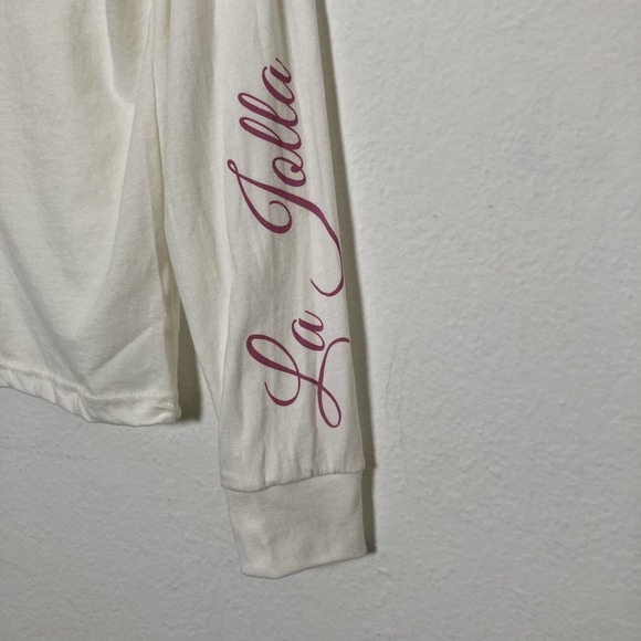 ROXY La Jolla Long Sleeve Crew Neck Pullover Tee in Cream Size Small (NWT) - Picture 8 of 12